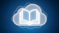 Open book inside glowing cloud as learning and knowledge concept Royalty Free Stock Photo