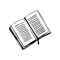 Open book isolated icon. Symbol of library, knowledge and literature. Back to school Royalty Free Stock Photo