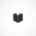 Open book isolated solid icon on white background