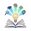 Illustration uses a clean, cartoonish style with a focus on educati Royalty Free Stock Photo