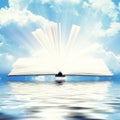 Open book with light insideout Royalty Free Stock Photo