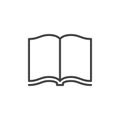 Open book line icon, outline vector sign, linear style pictogram isolated on white