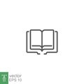 Open book line icon. Read magazine, booklet and encyclopedia symbol Royalty Free Stock Photo