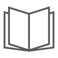 Open book line icon, school and education