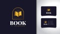 Open Book Logo with Luxury Vintage Style in Gold Gradient. Usable for Business and Education Logos