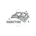 Open Book Logo - cute and modern concept