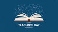 Open Book with Math Formulas and Happy Teachers Day Message education learning Royalty Free Stock Photo