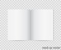 Open book mock up on transparent background. Realistic blank vertical booklet, catalog template, magazine, brochure or no Royalty Free Stock Photo