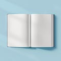 Open Book Mockup, Opened Blank Catalogue, Empty Magazine, Generative AI Illustration Royalty Free Stock Photo