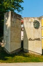 Open book monument for an Estonian writer Eduard Vilde in Tallinn, Estonia