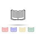 open book multi color style icon. Simple thin line, outline vector of school icons for ui and ux, website or mobile application Royalty Free Stock Photo
