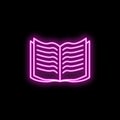 Open book neon icon. Simple thin line, outline vector of school icons for ui and ux, website or mobile application Royalty Free Stock Photo