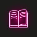 open book neon style icon. Simple thin line, outline vector of education icons for ui and ux, website or mobile application Royalty Free Stock Photo