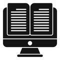 Open book online icon simple vector. App audio books