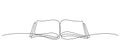 open book page continuous line drawing minimalist