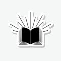 Open book page sticker isolated on gray background Royalty Free Stock Photo