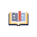 Open book pages with bookmark flat icon Royalty Free Stock Photo