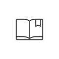 Open book pages and bookmark outline icon Royalty Free Stock Photo