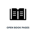 Open book pages icon. Simple element illustration. Library readi