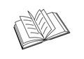 Open books with ruffled pages in line style icon full resizable editable vector Royalty Free Stock Photo