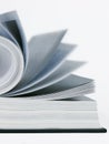 Open book and pages in motion Royalty Free Stock Photo