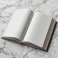 Open book on marble table. Generative AI Royalty Free Stock Photo