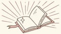 Open Book with Radiant Light: Knowledge and Inspiration, vector design Generative AI Royalty Free Stock Photo