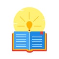 Open book, Reading, education, lamp, open knowledge illustration - vector