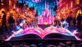 Enchanted Book Pages: Ballet and Magic Castle. Generative AI