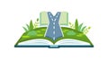 Open Book with Road Path Educational Journey Vector, vector design Generative AI Royalty Free Stock Photo