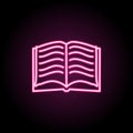 Open book sketch neon icon. Simple thin line, outline vector of education icons for ui and ux, website or mobile application Royalty Free Stock Photo