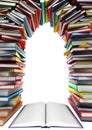 Stack of books in the form of windows, doors, frames Royalty Free Stock Photo