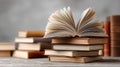 Open Book on Stack of Several Books Royalty Free Stock Photo