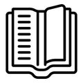 Open book story icon outline vector. New publication