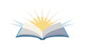 Open Book with Sun Rays Symbolizing Learning and Insight Vector, vector design Generative AI Royalty Free Stock Photo