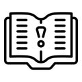 Open book support icon outline vector. Chat customer