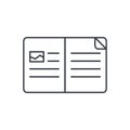 Open book thin line icon. Linear vector symbol