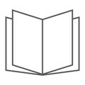 Open book thin line icon, school and education Royalty Free Stock Photo