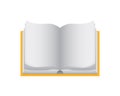 Open book top view isolated on background Royalty Free Stock Photo