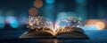 The Open Book Transforming into Digital Knowledge and Innovation.AI generated image Royalty Free Stock Photo
