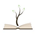 An open book with a tree sap Royalty Free Stock Photo