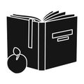 Open book vector icon.Black vector icon isolated on white background open book. Royalty Free Stock Photo