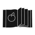 Open book vector icon.Black vector icon isolated on white background open book. Royalty Free Stock Photo