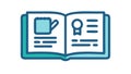 Open Book Vector Icon for Reading and Knowledge, vector design Generative AI Royalty Free Stock Photo