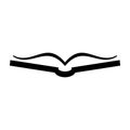 Open book vector icon on white background. Symbol of knowledge, reading and mind Royalty Free Stock Photo