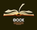 Open Book . Vector Logo. Bookstore Symbol
