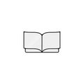 Open book thin line icon. open book Hand Drawn thin line icon Royalty Free Stock Photo