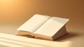 Open Book in Warm Sunlight, Blank Pages Awaiting Inspiration Royalty Free Stock Photo