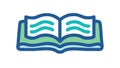 Open Book with Wavy Pages, Flowing Knowledge, vector design Generative AI Royalty Free Stock Photo