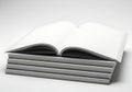 Open Book on Stack of Books - Blank Pages, Education, Reading, Concept Royalty Free Stock Photo